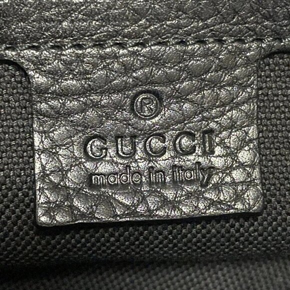 Auth GUCCI Bamboo Shopper 323660 Black Leather - Tote Bag - Picture 6 of 10